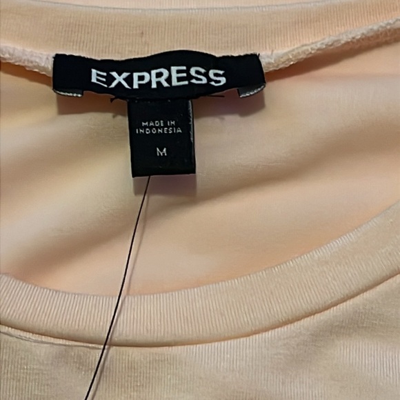 NWT EXPRESS Light Pink Tie Front T-Shirt Dress Size Medium - Picture 5 of 7
